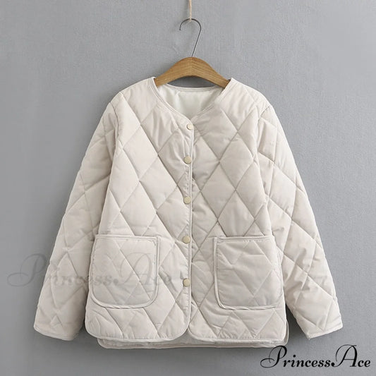 Thin Slim Casual V-Neck Coats Beige / XL