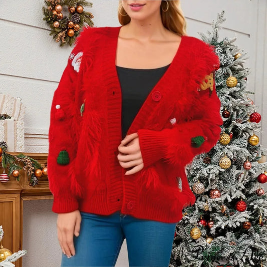 Three Decoration Lace Detail Cardigan