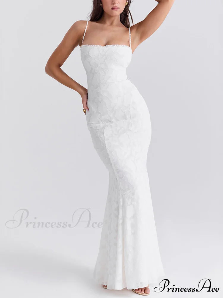 Three-Dimensional Burnt Stylish Fishtail Maxi Dress