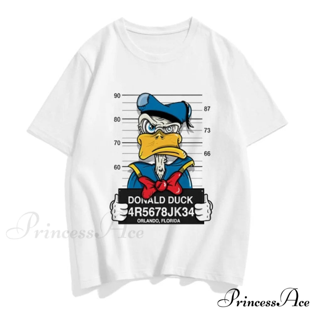 Three Mickey Mouse Print Women T shirt Donald Duck 1 / S