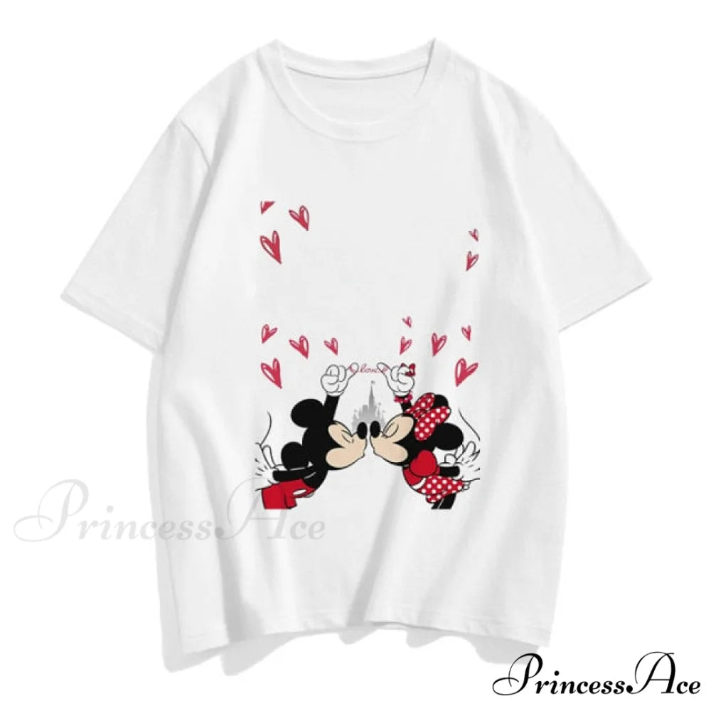 Three Mickey Mouse Print Women T shirt Mickey & Minnie 3 / S