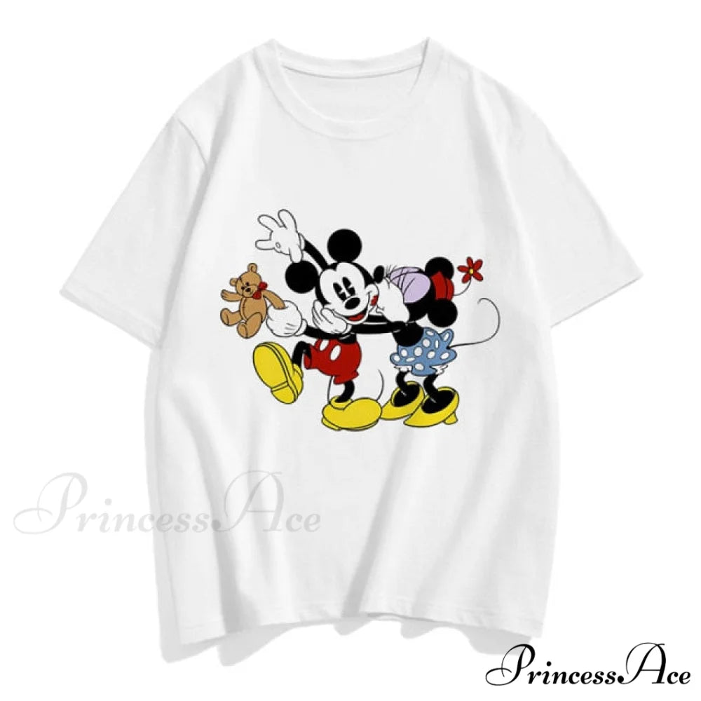 Three Mickey Mouse Print Women T shirt Mickey & Minnie 4 / S