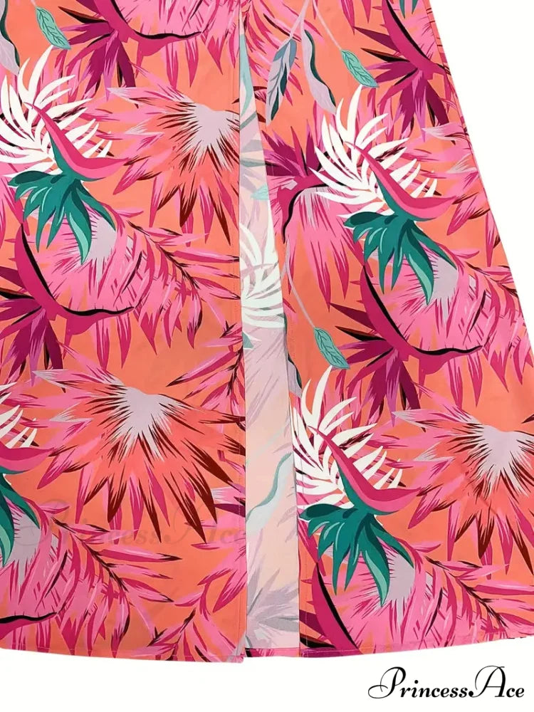 Tie Cutout Design Full-Length with Gown Flowered Back