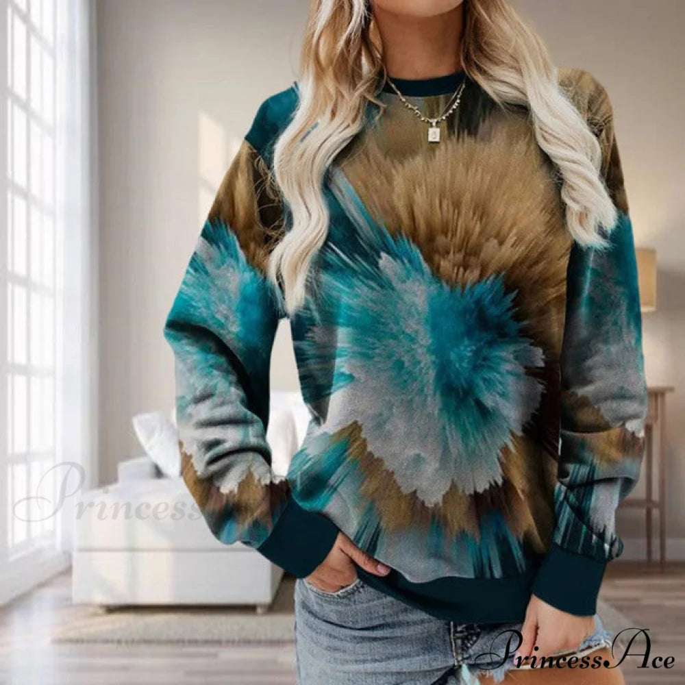 Tie-Dye Casual Sweatshirt Multicolor / S