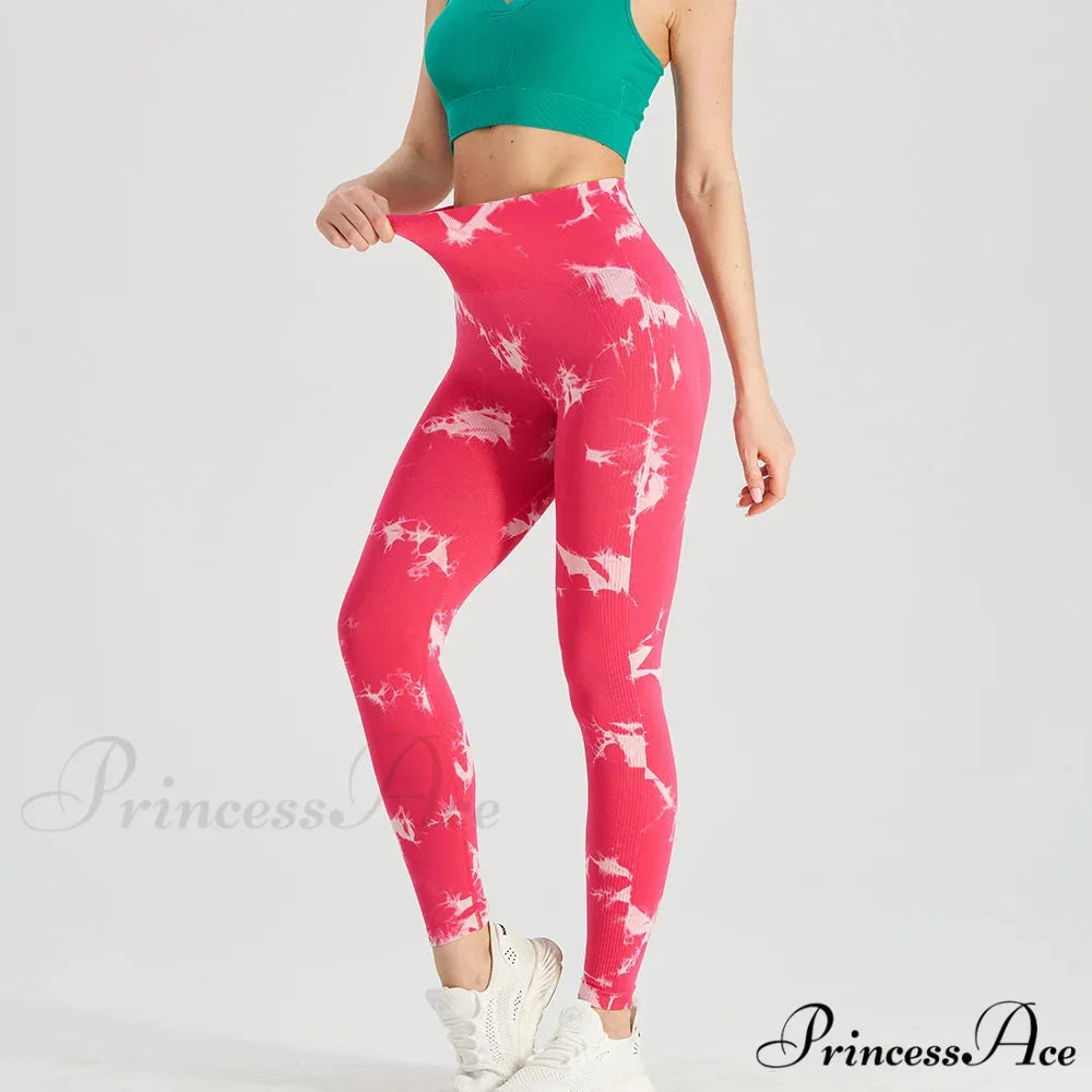 Tie Dye High Waist Seamless Push Up Yoga Fitness Legging