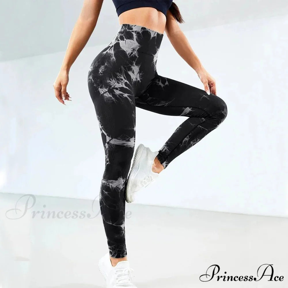 Tie Dye High Waist Seamless Push Up Yoga Fitness Legging