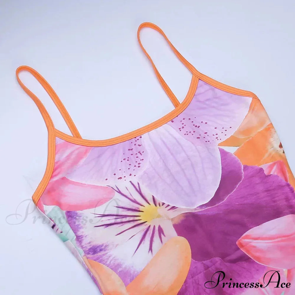 Tie-dye Suspender Summer Backless Sling Long Beach Holiday Bodycon Dress