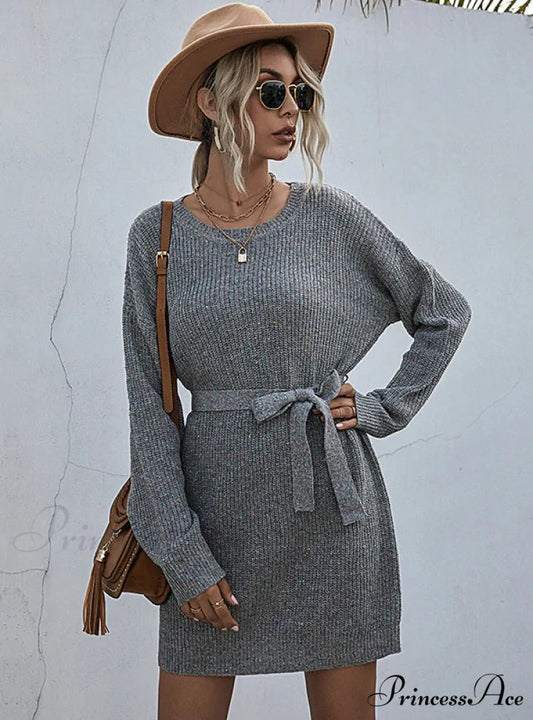 Tie-Up Loose Sweater Dress