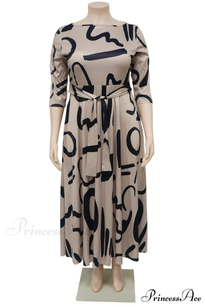Tie-waist Dress with Print