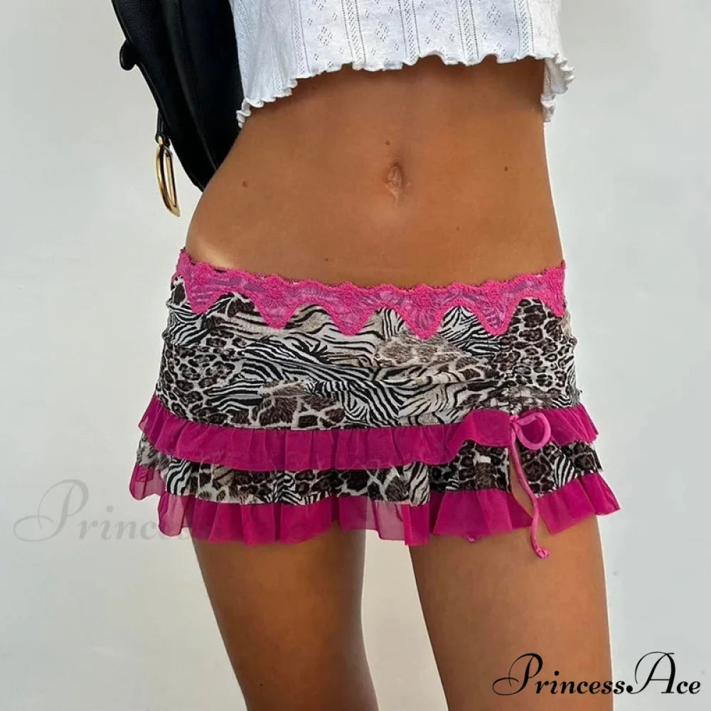 Tiered Frills A-Line Skirt RED / S skirts-250223