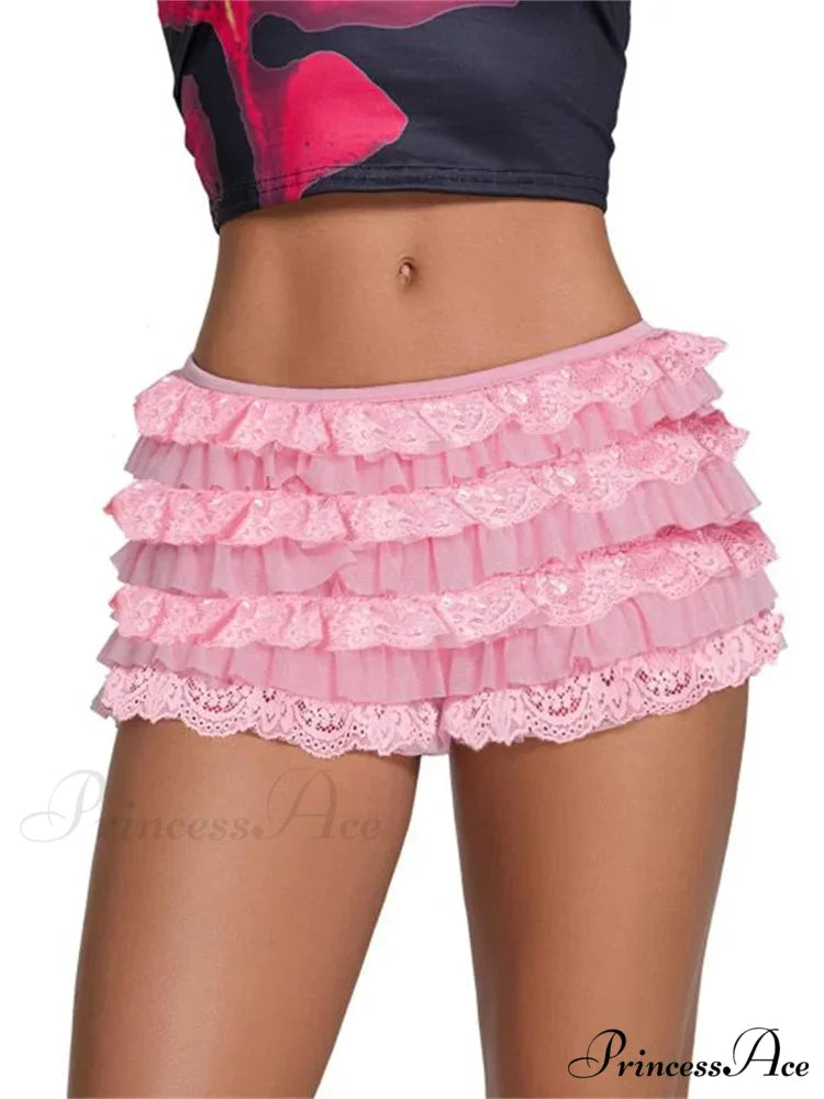 Tiered Pumpkin Patchwork Brief pink / S short-250223