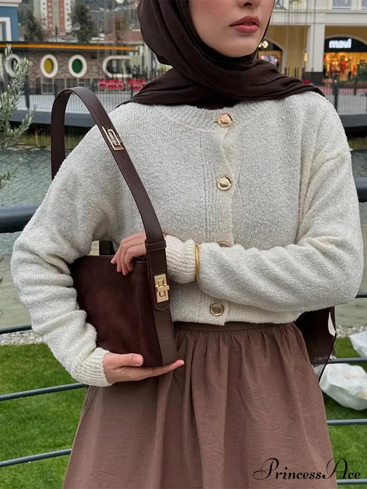 Tight Fit Round-neck Cardigan cardigans-241228