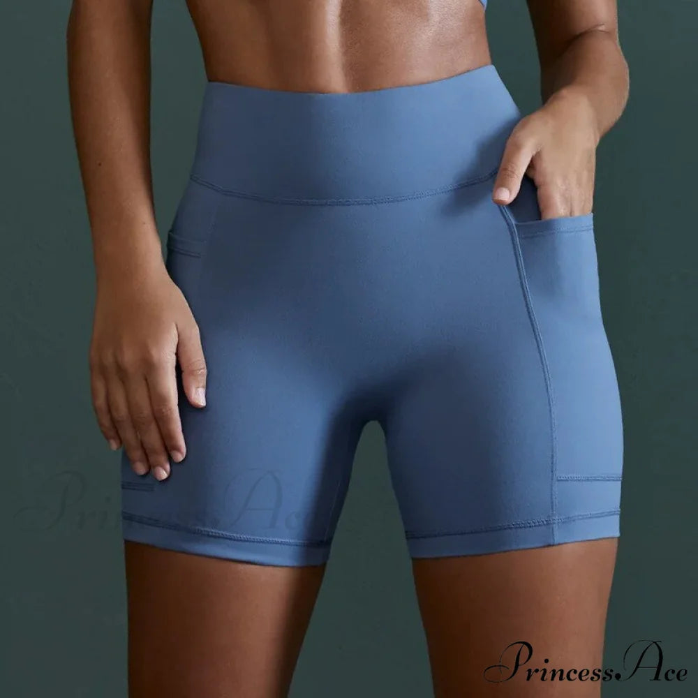 Tight Sports Pocket Fitness Yoga Short Pant blue / S