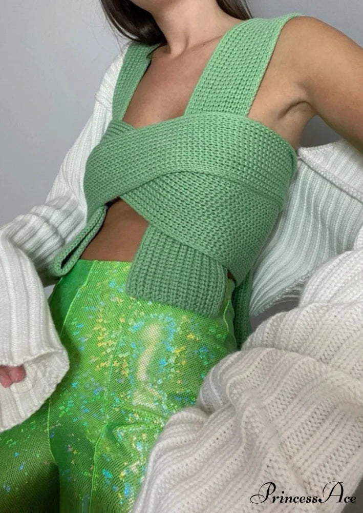 Tina Knitted Top One Size / green