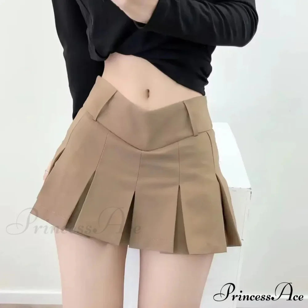 Tiny A-Line V Waist Skirt coffee / XS skirts-250223