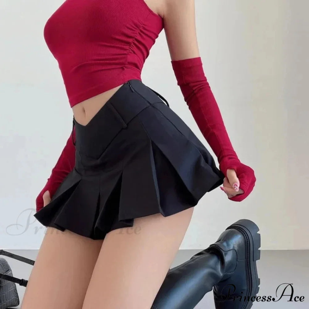 Tiny A-Line V Waist Skirt skirts-250223