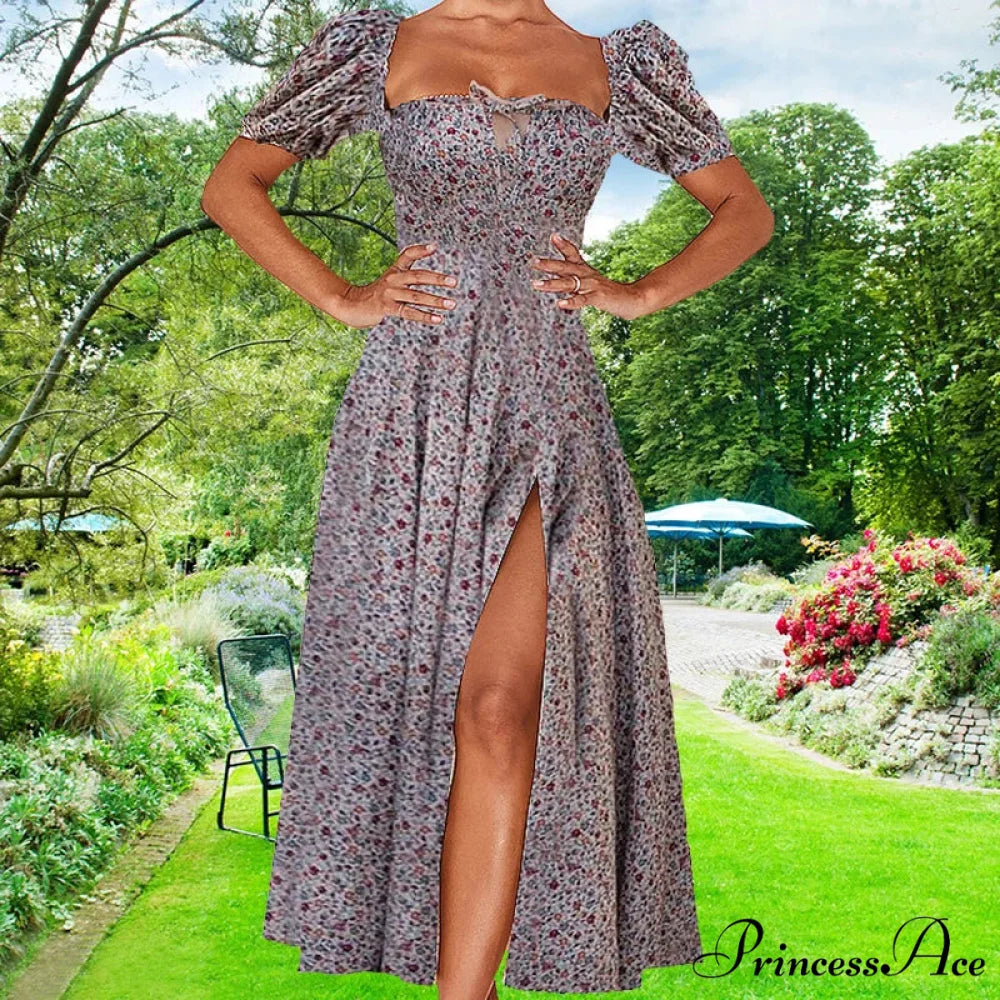 Tiny New Blossoming Narrow Fit Opening Camisole Blossoming Dress GRAY / S floraldress-250126