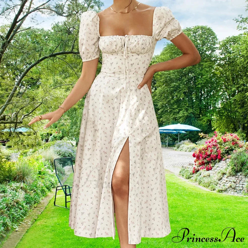 Tiny New Blossoming Narrow Fit Opening Camisole Blossoming Dress Ivory / S floraldress-250126