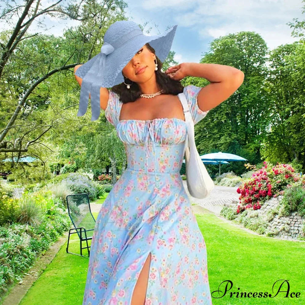 Tiny New Blossoming Narrow Fit Opening Camisole Blossoming Dress Lake Blue / S floraldress-250126