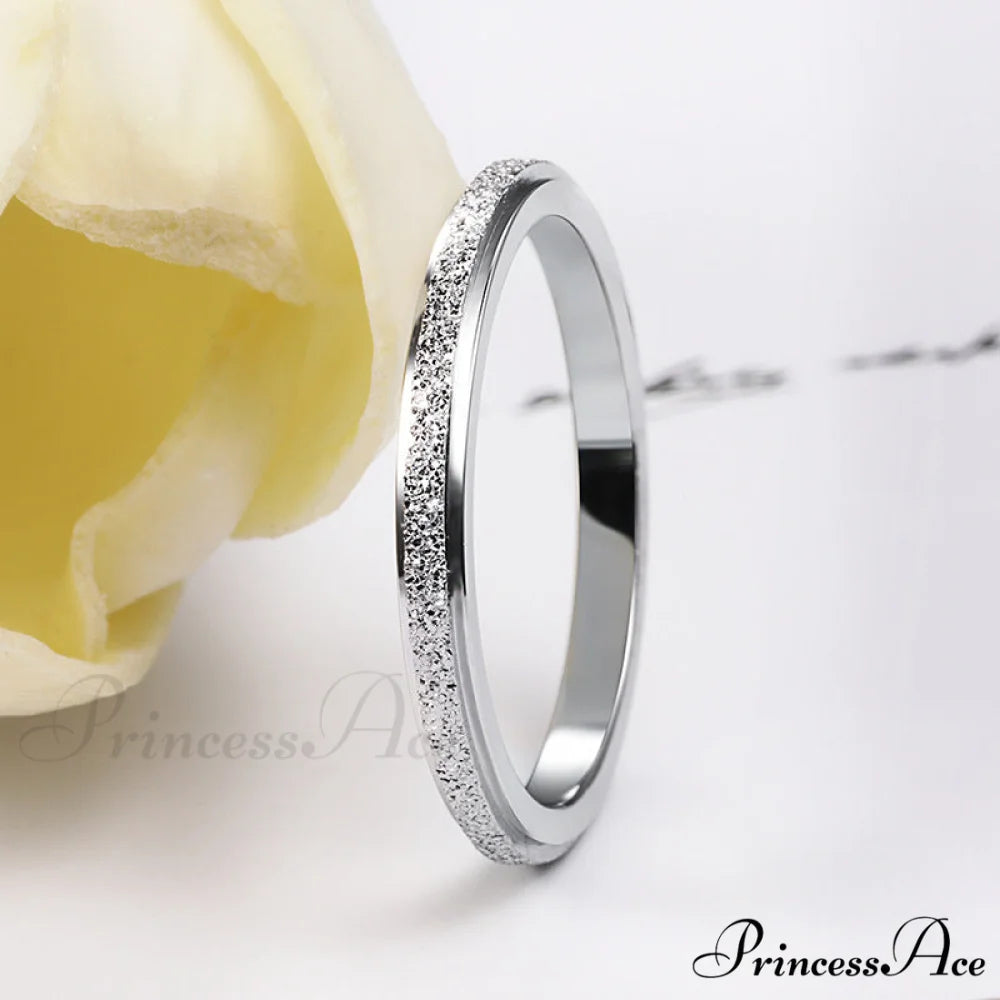 Titanium Steel Minimalist Simple Closed Rings white / 6