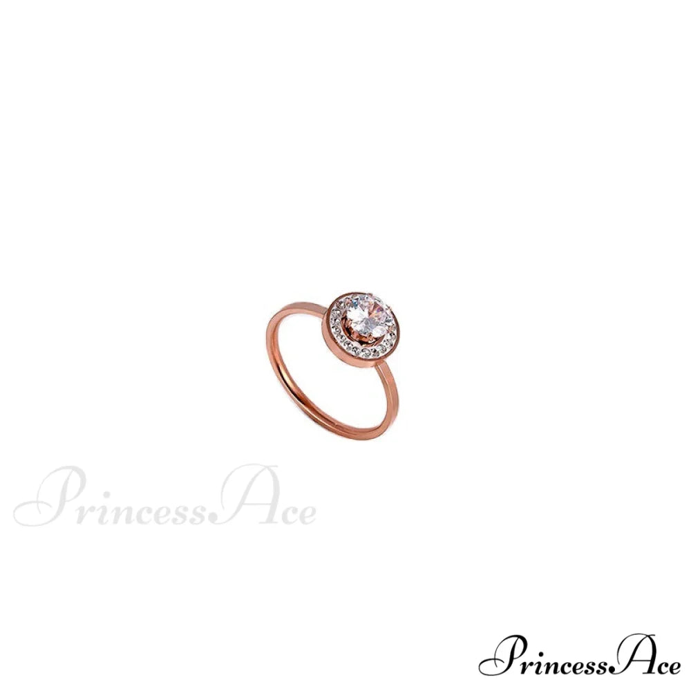 Titanium Steel Shining Diamond Hoop Ring