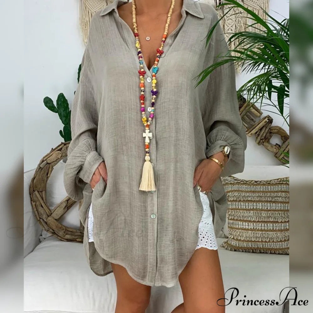 Tizania Women’s Blouse Gray / S