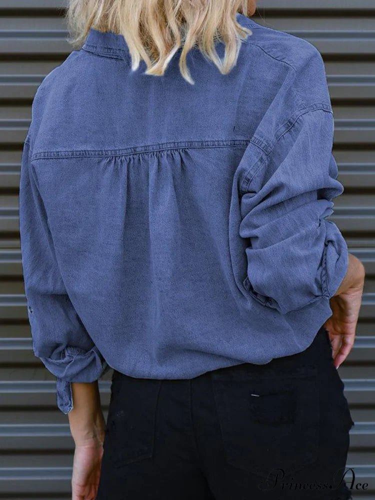 Top with Tie Denim Detail