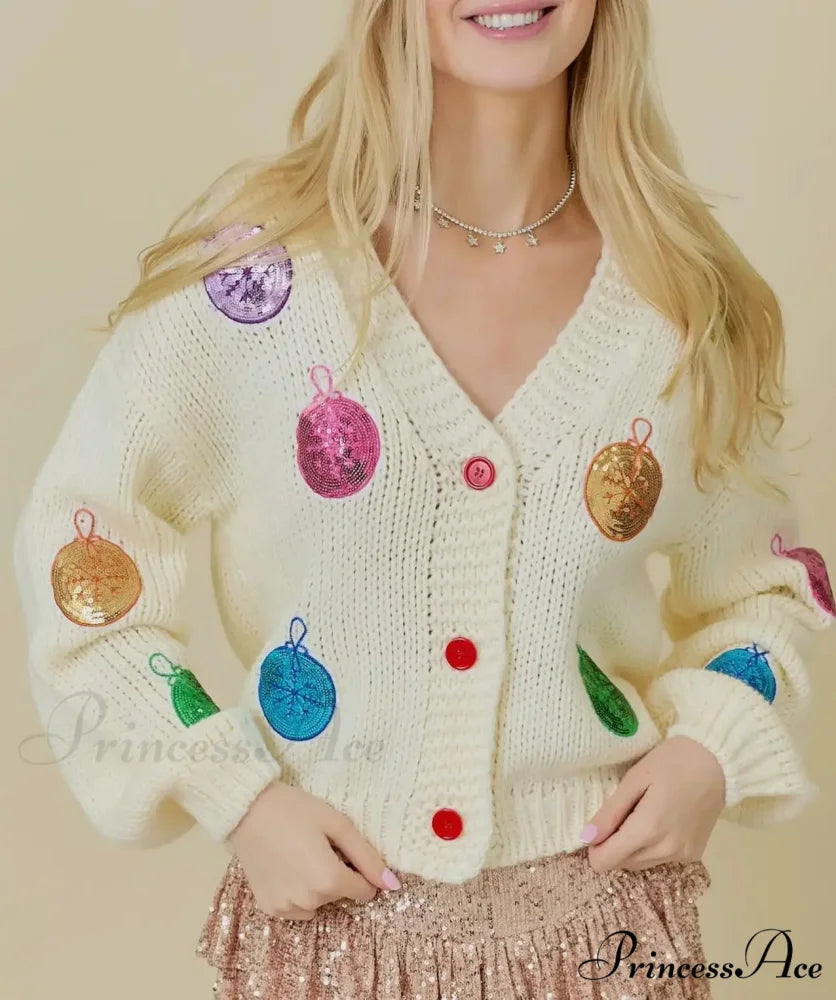 Toy Collar Bind-Up Sweater Cardigan beige / S cardigans-241228