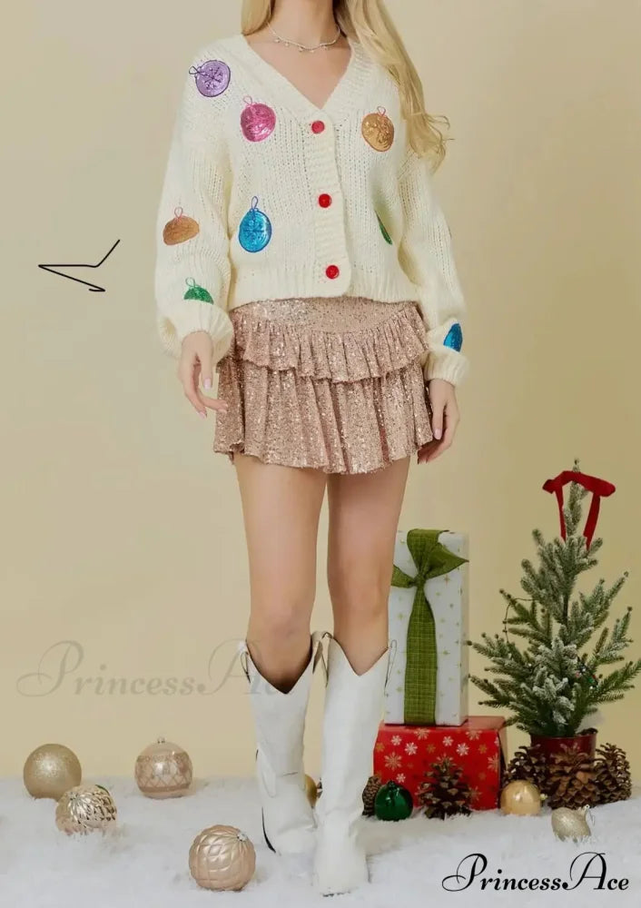 Toy Collar Bind-Up Sweater Cardigan cardigans-241228