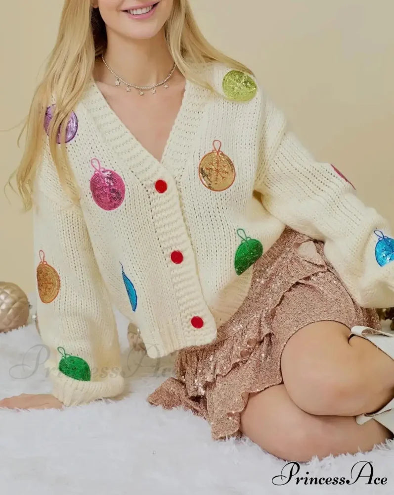 Toy Collar Bind-Up Sweater Cardigan cardigans-241228