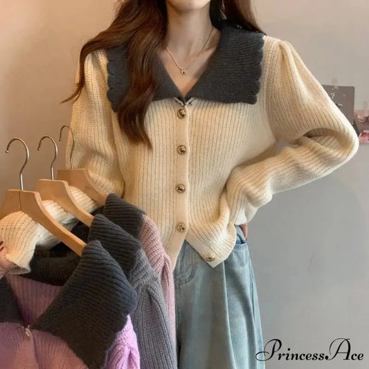 Toy Throat Unmarried Buttoned Baggy Knitted Cardigan cardiagn-250126