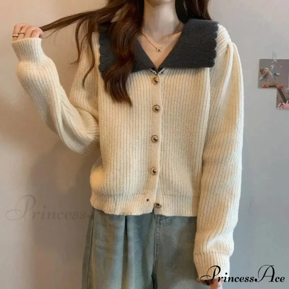 Toy Throat Unmarried Buttoned Baggy Knitted Cardigan cardiagn-250126