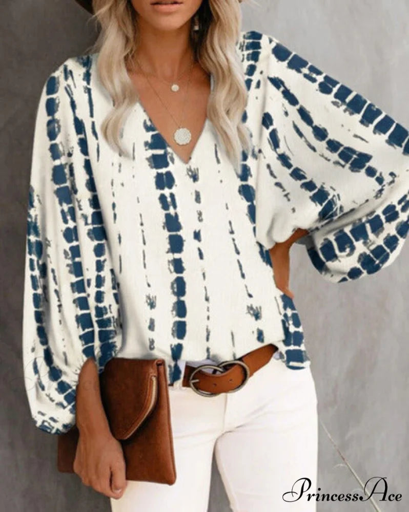 TRACY Blouse with Print White / S