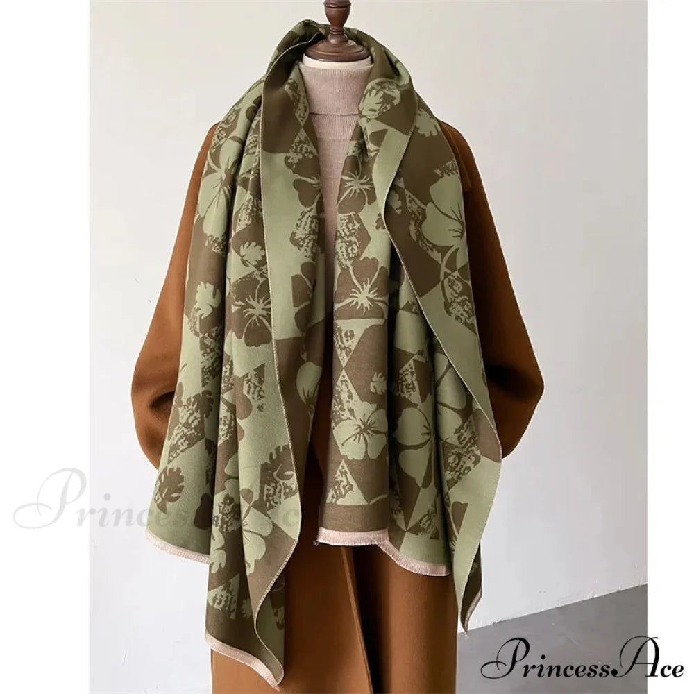 Traditional Cashmere Checkered Wrap Shawl Color03 scarf-241228