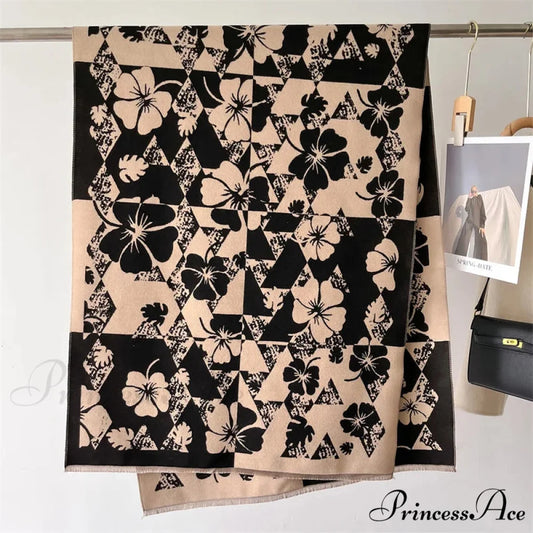 Traditional Cashmere Checkered Wrap Shawl scarf-241228