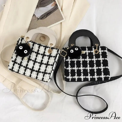 Traditional Tartan Woolen High-End Designer Clutch Crossbody Purse handbag-250126