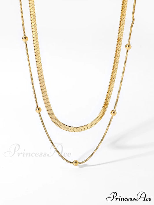 Tranquility Double Graceful Layers Necklace Gold / One Size