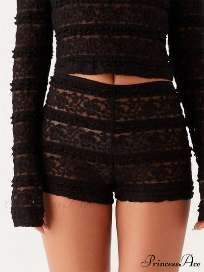 Transparent Blossom Bloomer Short black / S short-250223