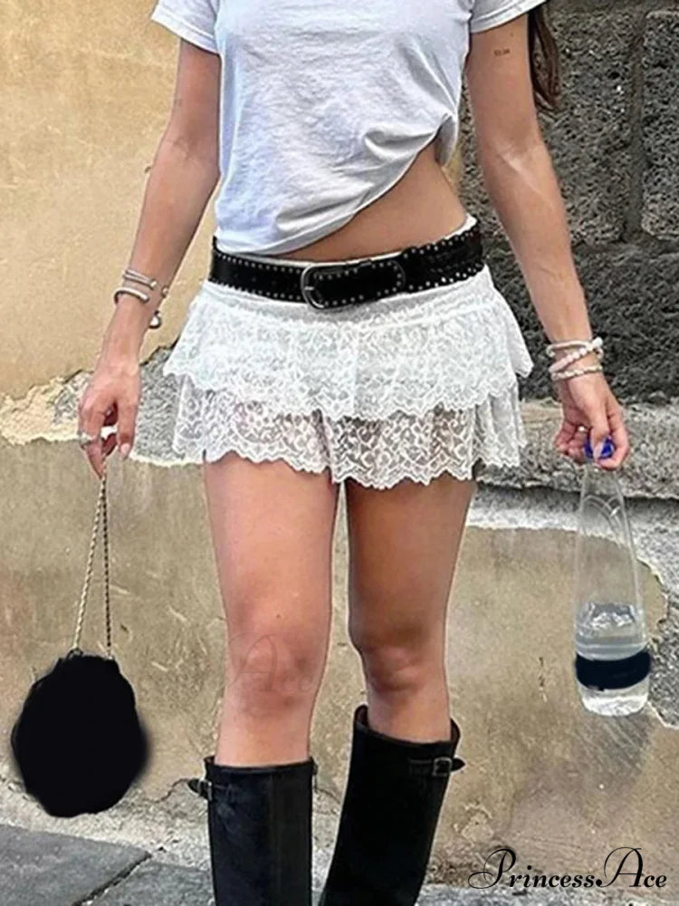 Transparent Blossom Frilly Skirt skirts-250223