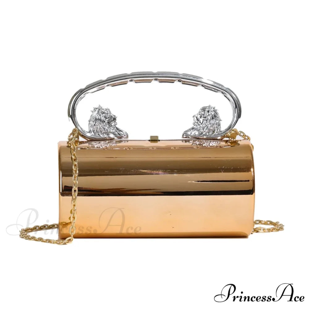 Transparent Circular Crossbody Evening Purse Rose Gold clutchbag-250126