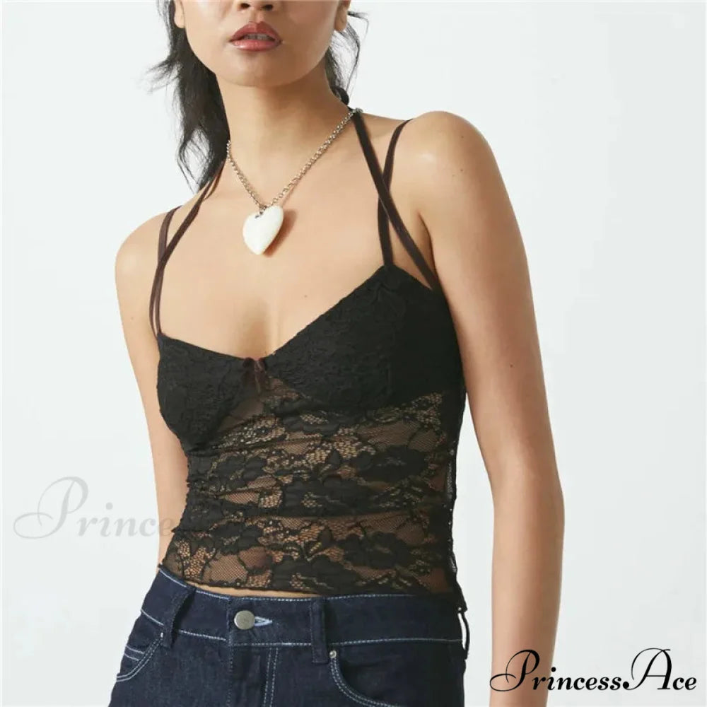 Transparent Lace Patch Crop Top croptop-250223