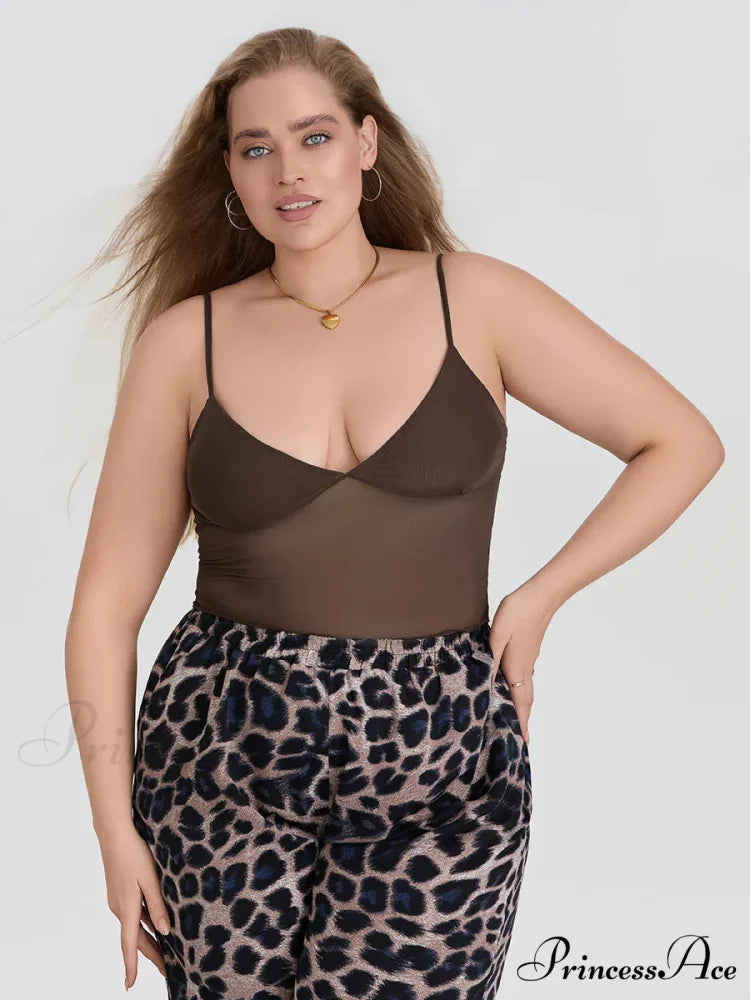 Transparent Net Backless Thin Strap V-neck Crop Top BLACK / S croptop-250126