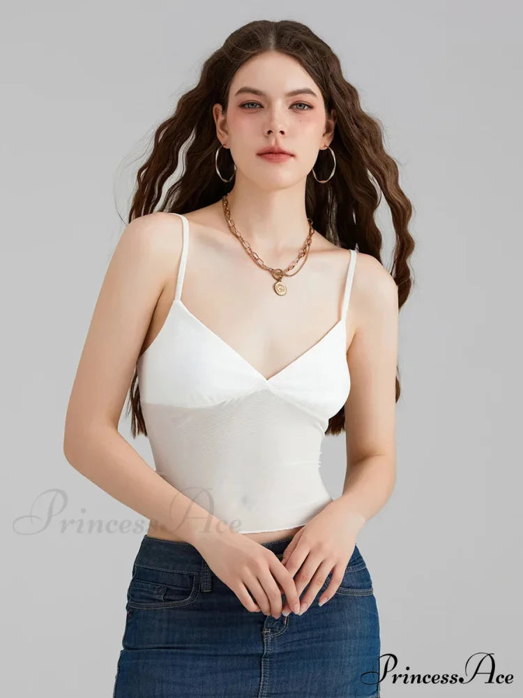 Transparent Net Backless Thin Strap V-neck Crop Top croptop-250126
