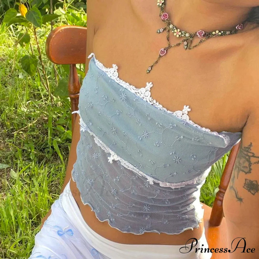 Transparent See-Through Tube Crop Top grey / S croptop-250223