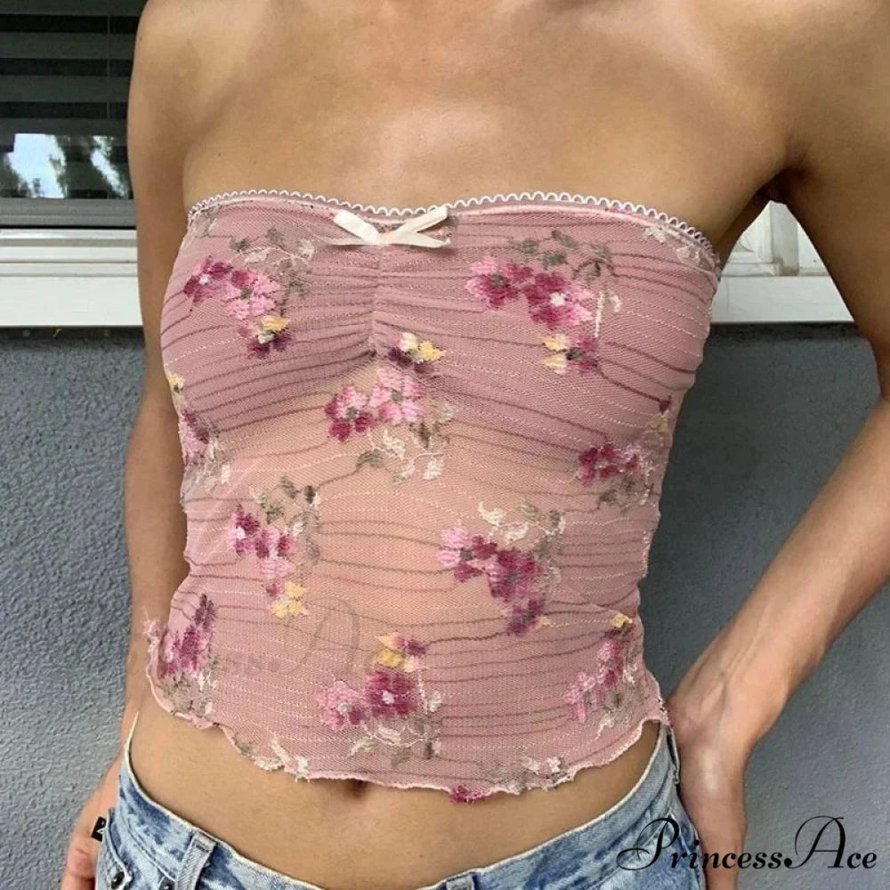 Transparent See-Through Tube Crop Top pink 2 / S croptop-250223