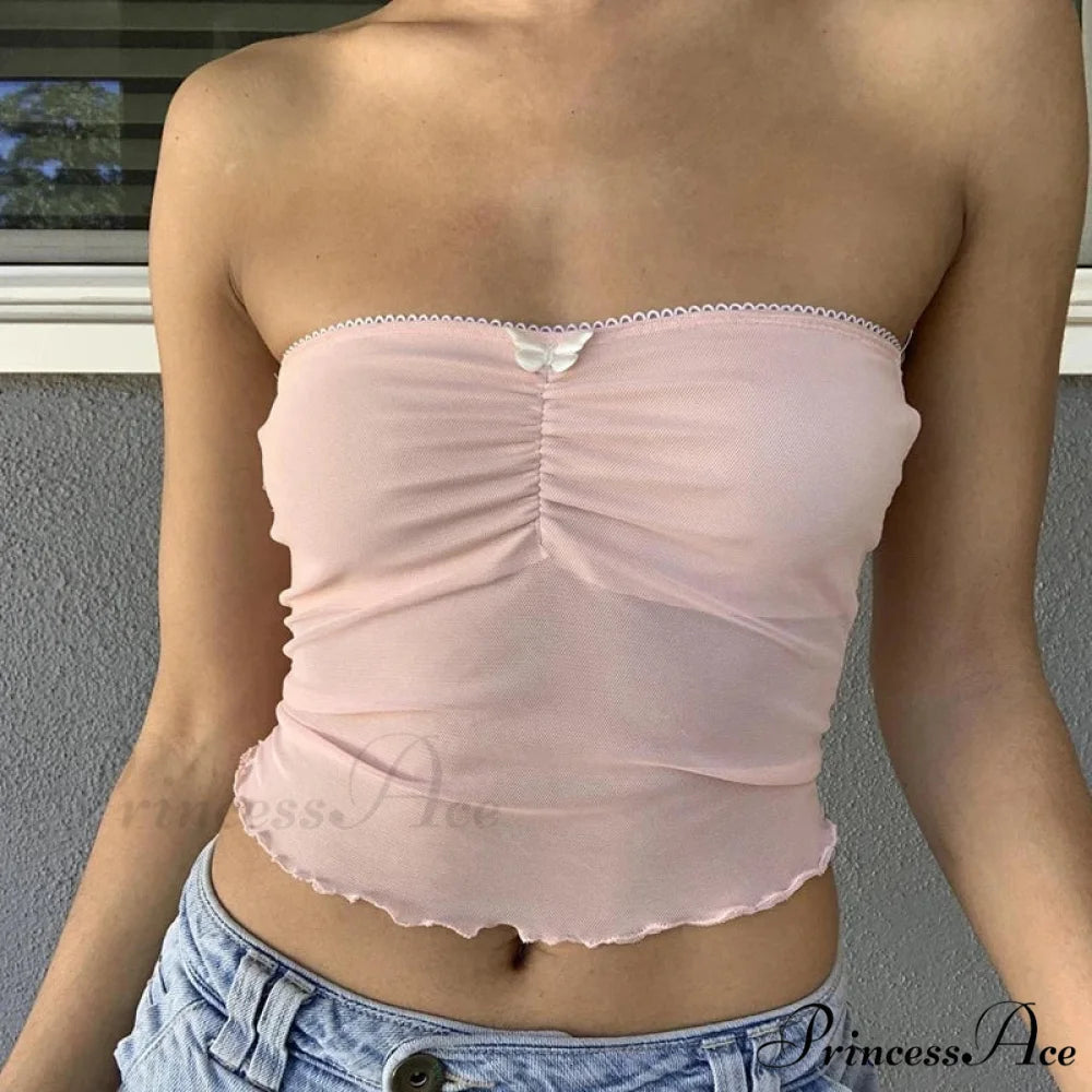 Transparent See-Through Tube Crop Top white 6 / S croptop-250223