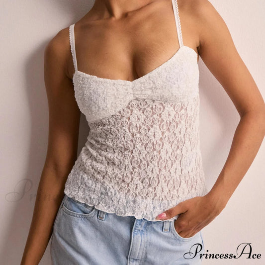 Transparent Sheer Korean Crop Top white / S croptop-250223