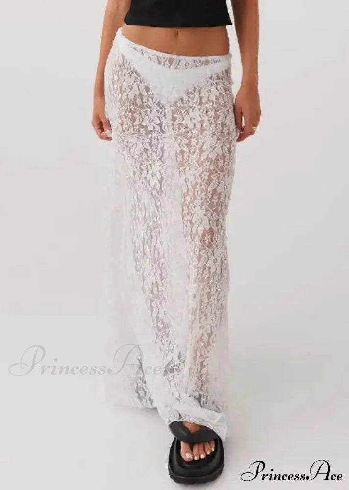 Transparent Tailored Skirt WHITE / S skirts-250223