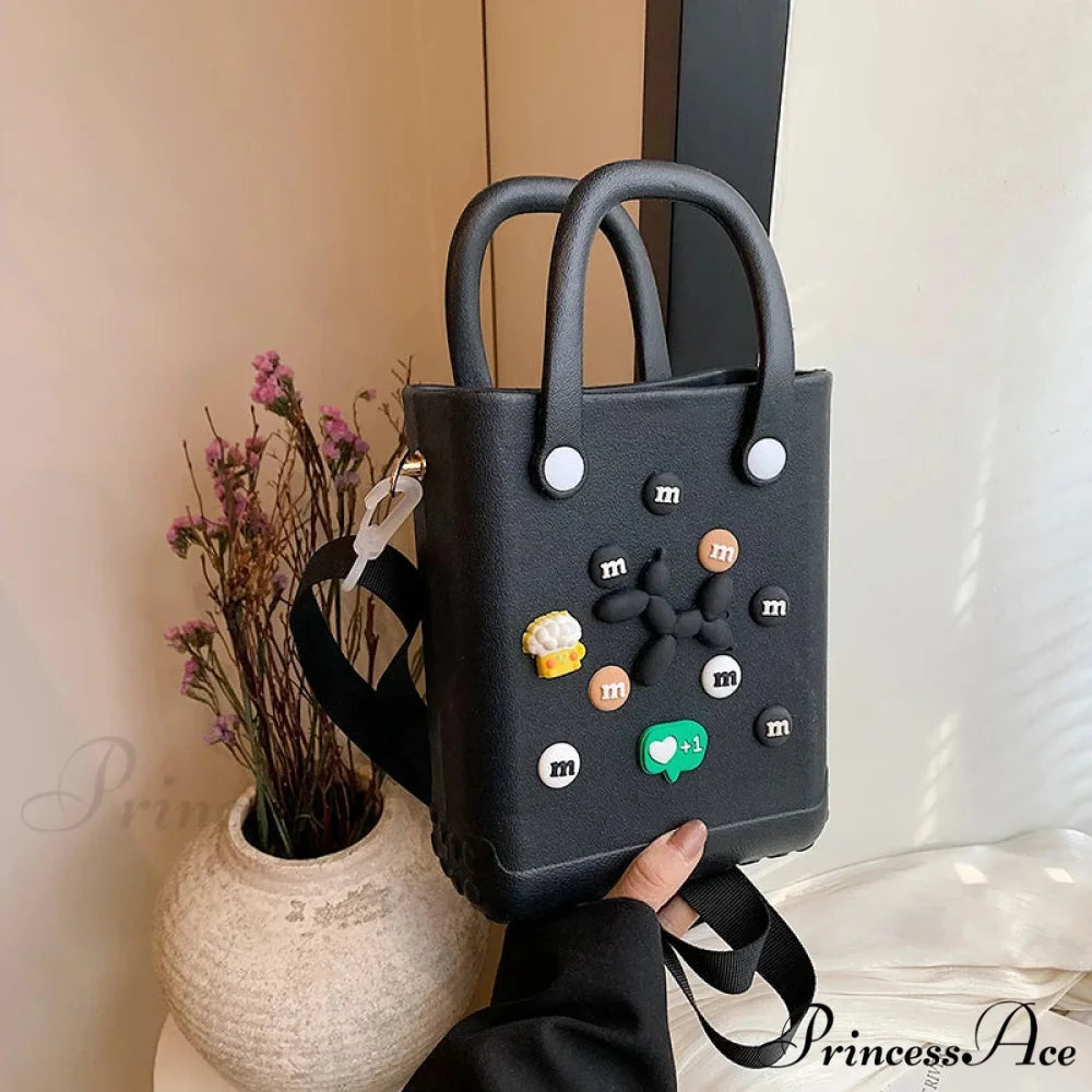 Travel Beach Handbag Shoulder Bag for Women black1 / (20cm handbag-250126