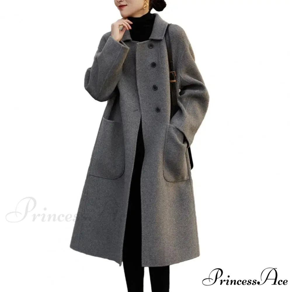 Travel Style Woolen Collar Overcoat overcoats-241228